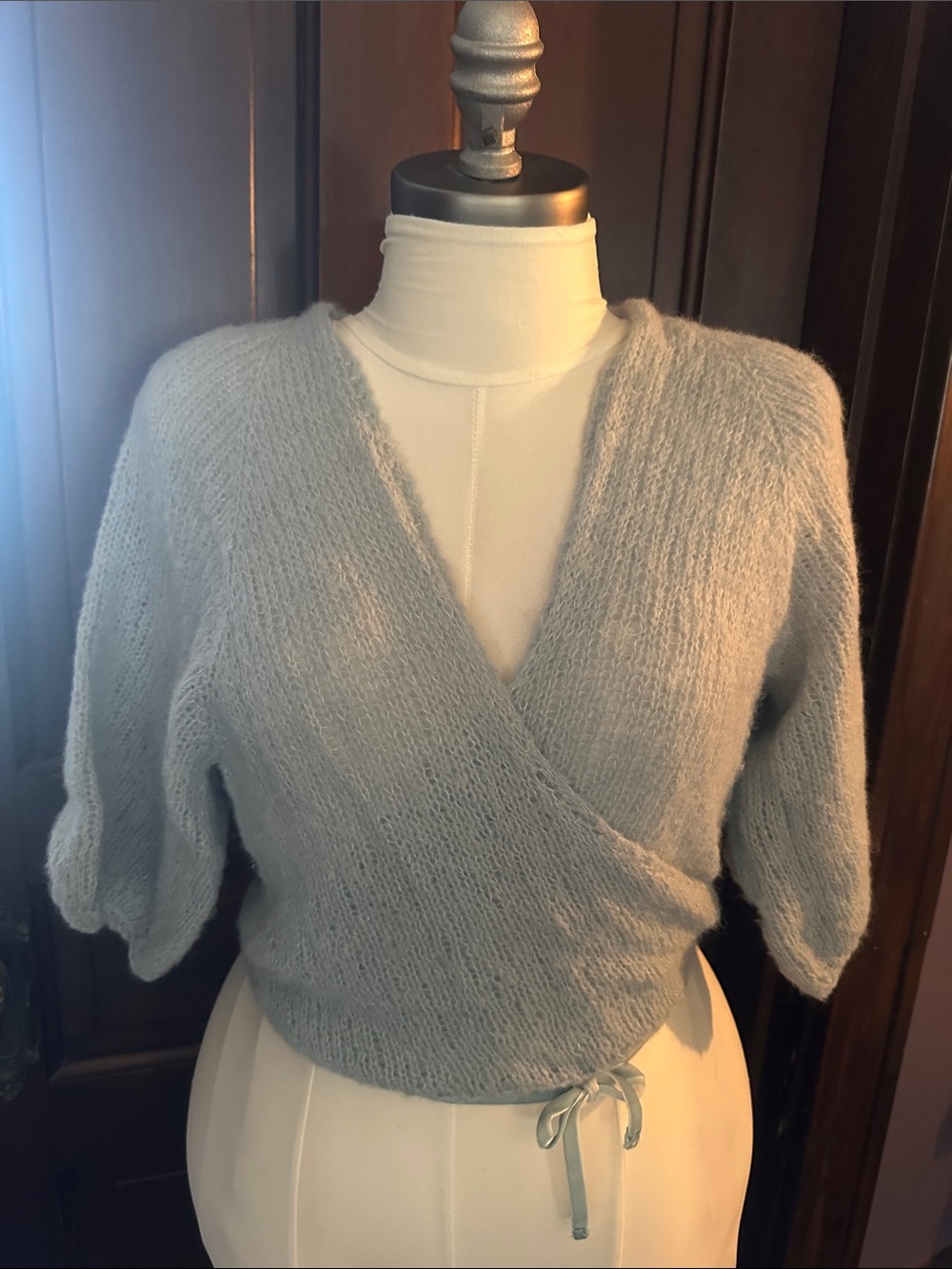 Cozy Wrap Cardigan Sweater in Light Gray